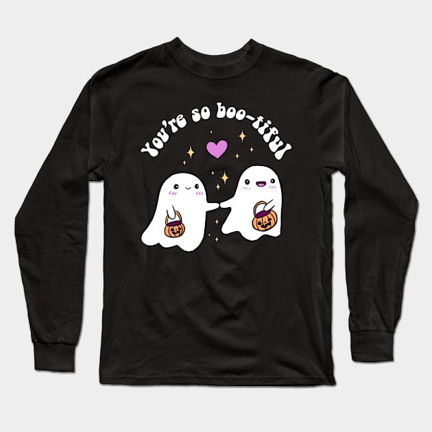 You are so boo-tiful a cute ghost couple for halloween Long Sleeve T-Shirt by Yarafantasyart